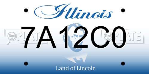 7A12C0 Illinois License Plate