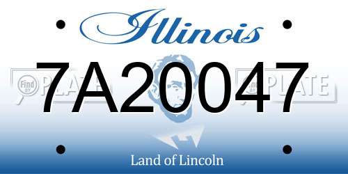 7A20047 Illinois License Plate