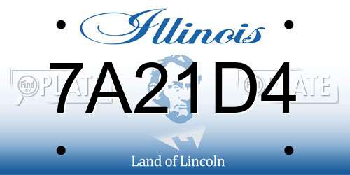 7A21D4 Illinois License Plate