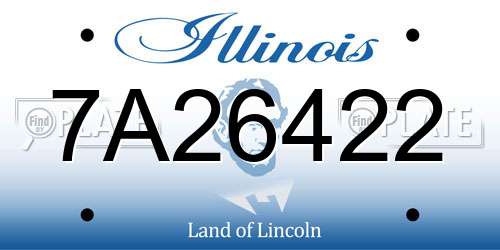 7A26422 Illinois License Plate
