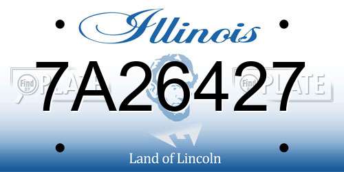 7A26427 Illinois License Plate