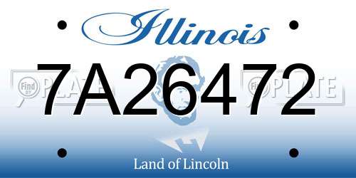 7A26472 Illinois License Plate