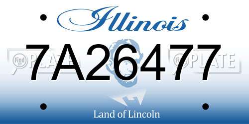 7A26477 Illinois License Plate