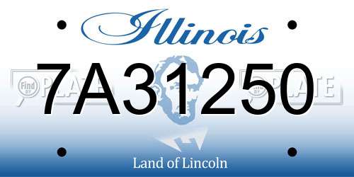 7A31250 Illinois License Plate