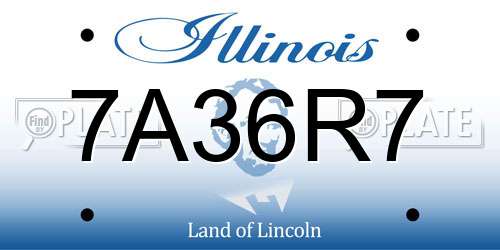 7A36R7 Illinois License Plate