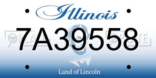 7A39558 Illinois License Plate