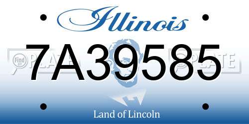7A39585 Illinois License Plate