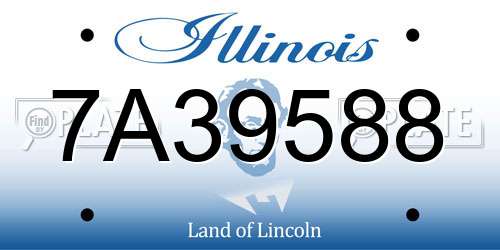 7A39588 Illinois License Plate