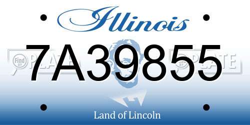 7A39855 Illinois License Plate