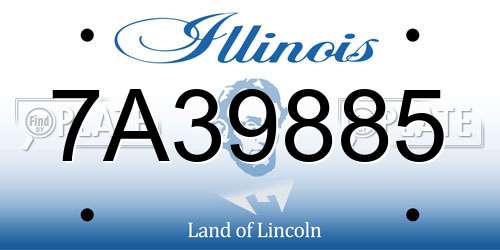 7A39885 Illinois License Plate