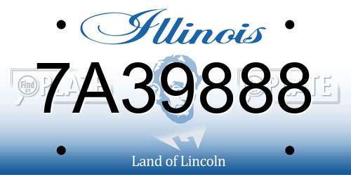 7A39888 Illinois License Plate