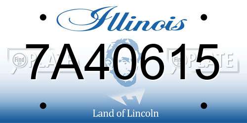 7A40615 Illinois License Plate
