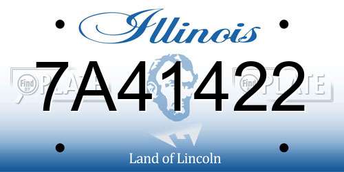 7A41422 Illinois License Plate