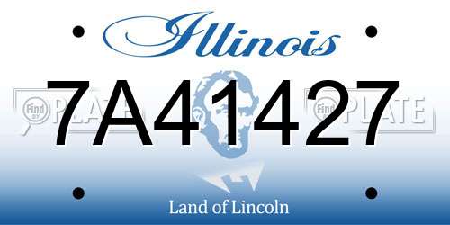 7A41427 Illinois License Plate