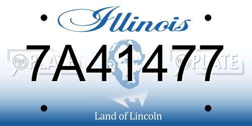 7A41477 Illinois License Plate