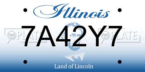 7A42Y7 Illinois License Plate