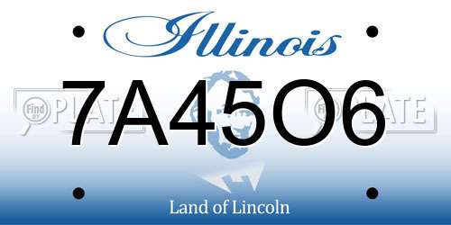 7A45O6 Illinois License Plate