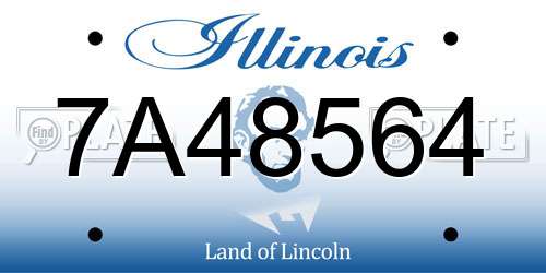 7A48564 Illinois License Plate