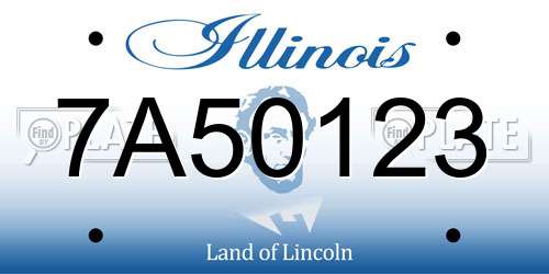 7A50123 Illinois License Plate
