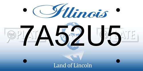 7A52U5 Illinois License Plate