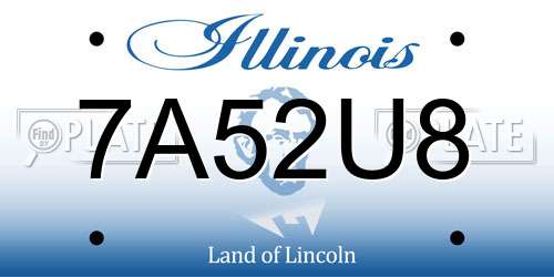 7A52U8 Illinois License Plate