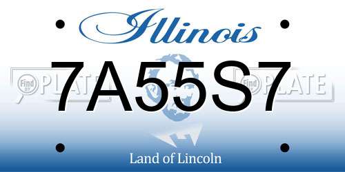 7A55S7 Illinois License Plate