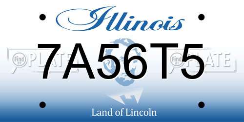 7A56T5 Illinois License Plate