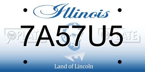 7A57U5 Illinois License Plate