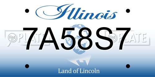 7A58S7 Illinois License Plate