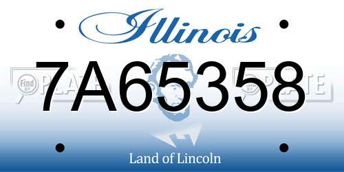 7A65358 Illinois License Plate