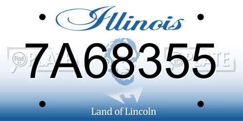 7A68355 Illinois License Plate