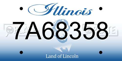 7A68358 Illinois License Plate