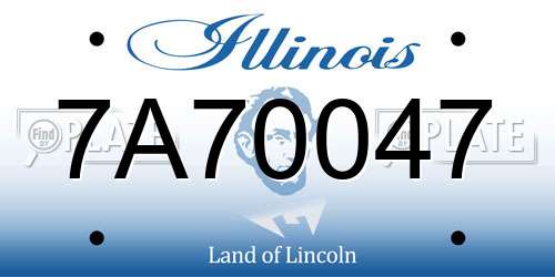 7A70047 Illinois License Plate