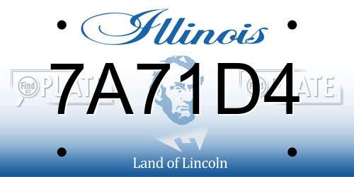 7A71D4 Illinois License Plate
