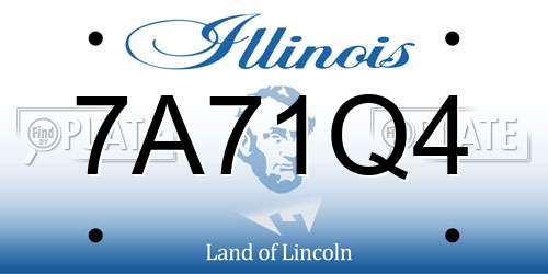 7A71Q4 Illinois License Plate