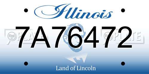7A76472 Illinois License Plate