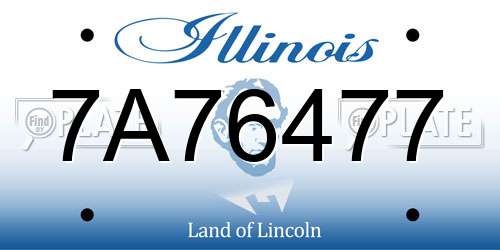 7A76477 Illinois License Plate