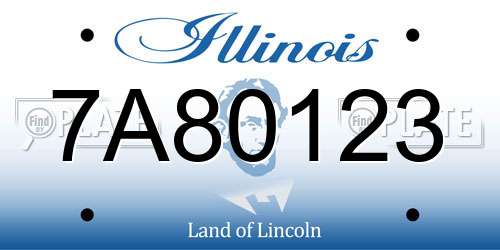 7A80123 Illinois License Plate