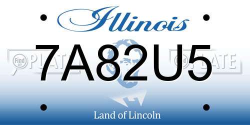 7A82U5 Illinois License Plate
