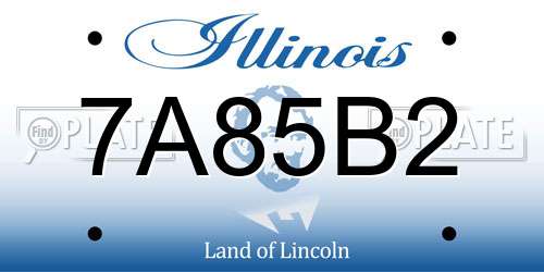 7A85B2 Illinois License Plate