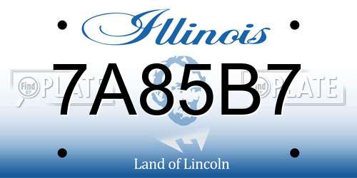 7A85B7 Illinois License Plate