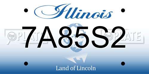 7A85S2 Illinois License Plate