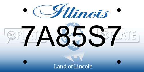 7A85S7 Illinois License Plate