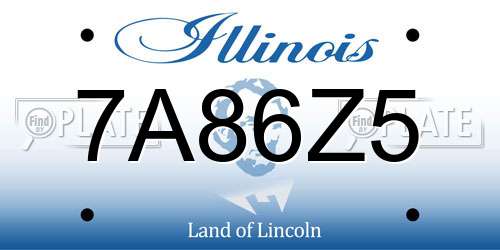 7A86Z5 Illinois License Plate