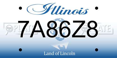 7A86Z8 Illinois License Plate