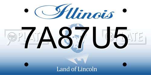 7A87U5 Illinois License Plate