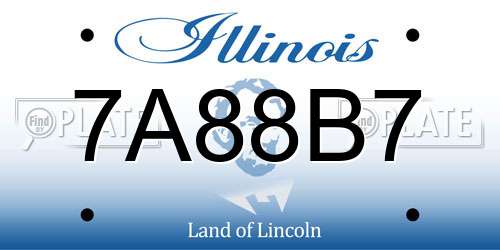 7A88B7 Illinois License Plate