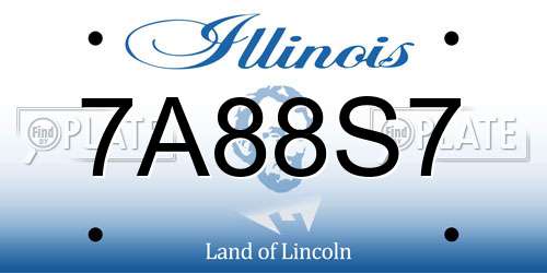 7A88S7 Illinois License Plate