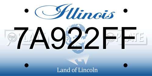 7A922FF Illinois License Plate