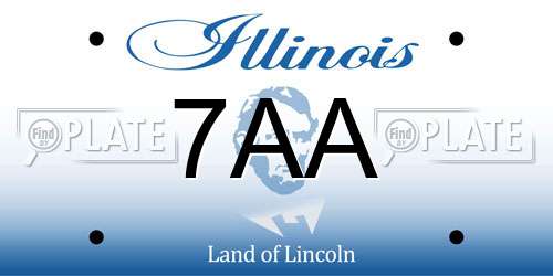 7AA Illinois License Plate